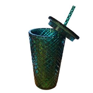 Starbucks 2021 Holiday Green Jeweled Iridescent 16 oz New Cold Cup Lid Grande